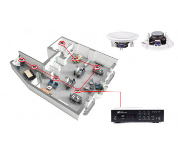 Акустическая система для офиса 7 потолочных динамиков BOSCH